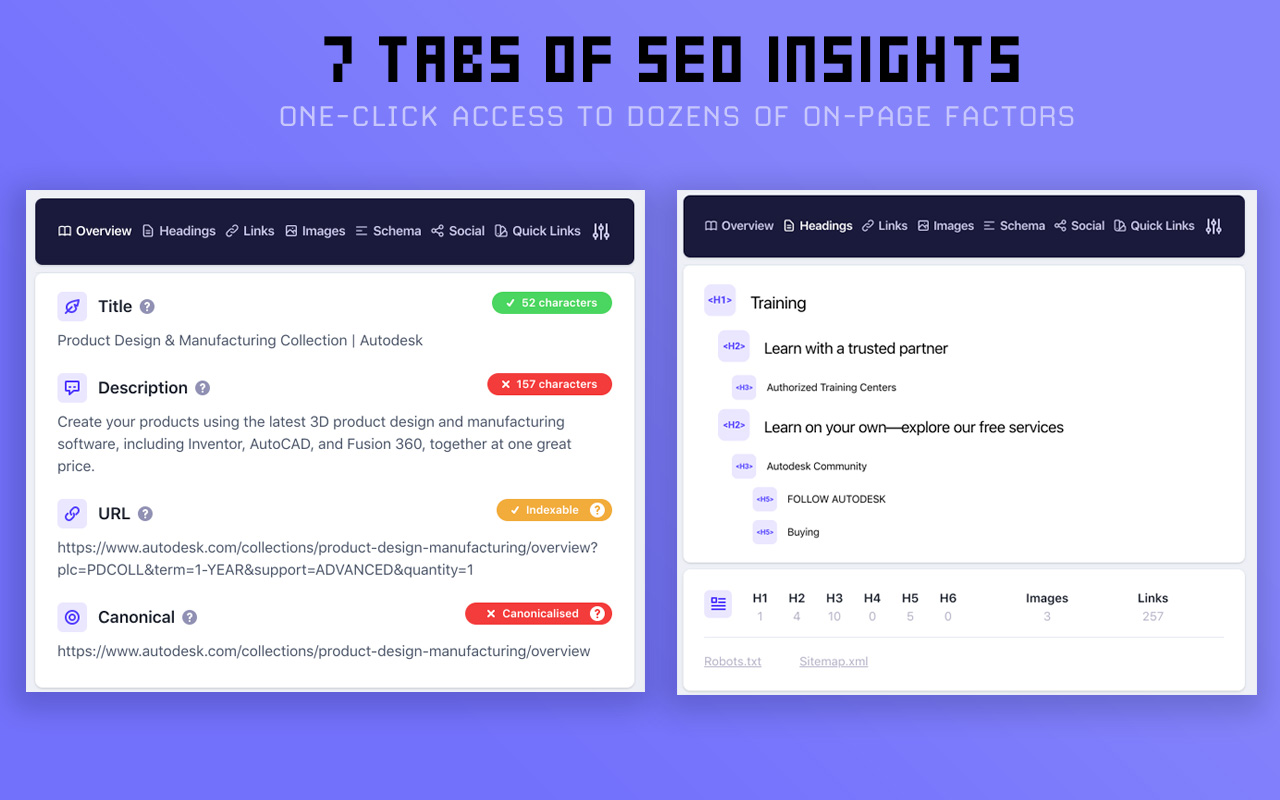10 des meilleures extensions Chrome pour les agences digitales 9 Detailed SEO Extension – Analyse SEO rapide et efficace